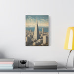Transamerica Pyramid Matte Canvas Print — Vintage San Francisco Cityscape Wall Art - AquilVision