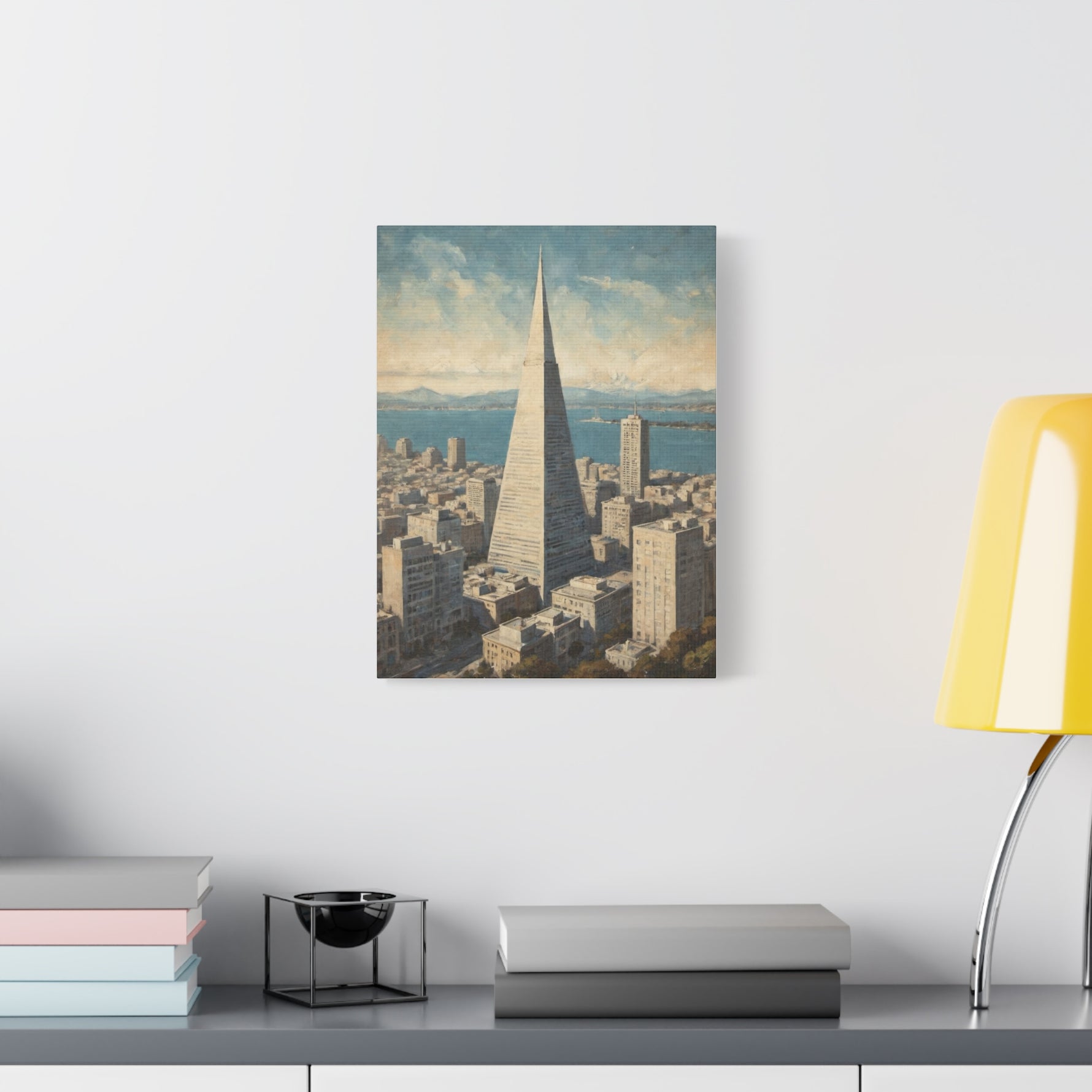 Transamerica Pyramid Matte Canvas Print — Vintage San Francisco Cityscape Wall Art - AquilVision