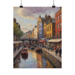 City Canal Matte Vertical Poster — European Street Scene Wall Art