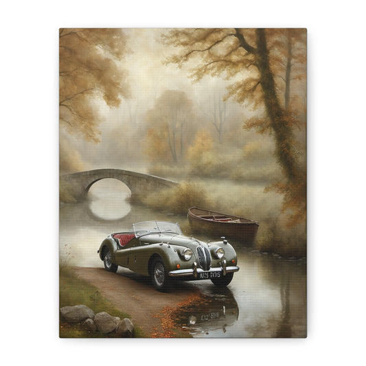 Vintage Car Wall Art, Autumn Decor, Matte Canvas Print, Home Office Decor, Gift for Car Lovers, Retro Artwork