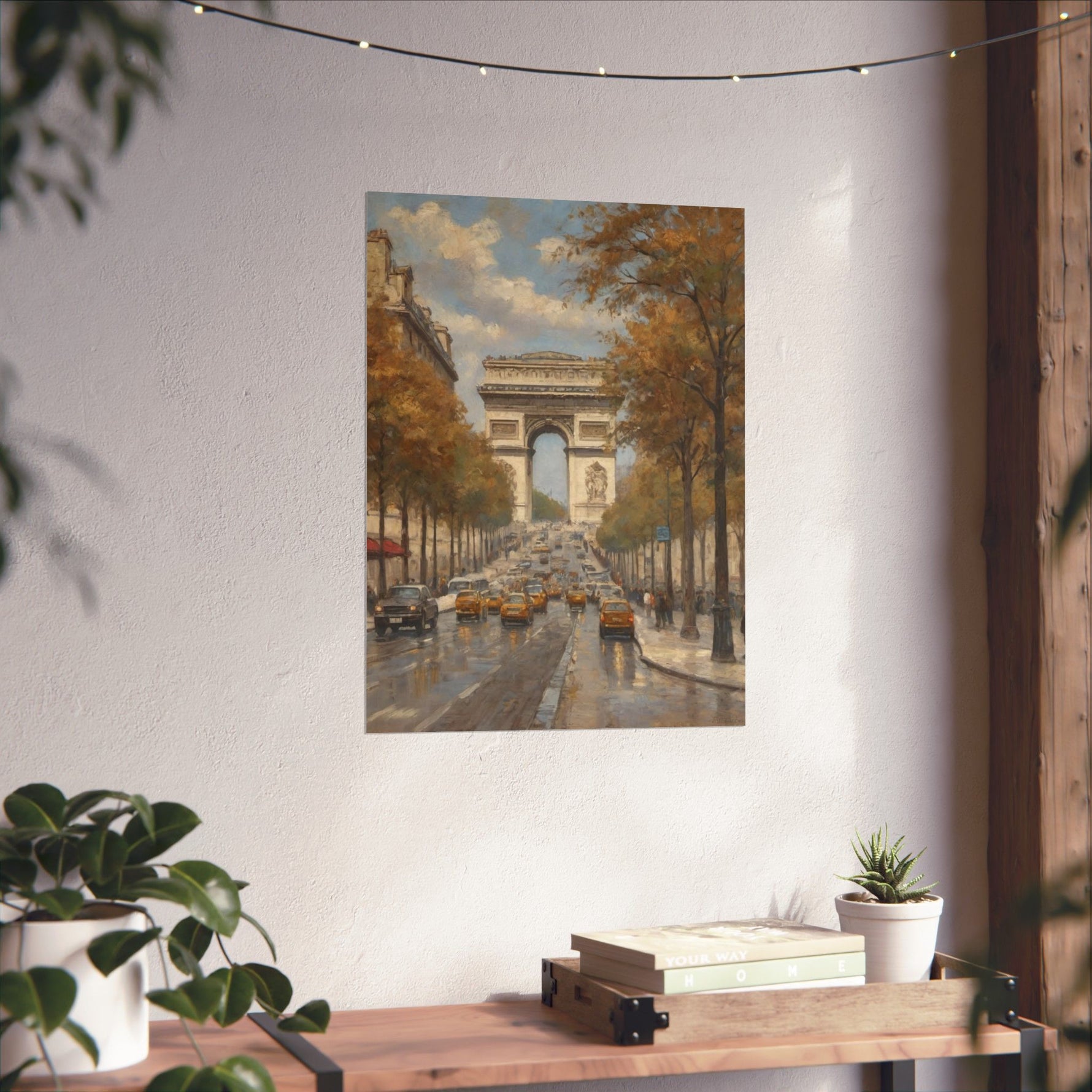 Paris Arc de Triomphe Poster — Autumn Boulevard Matte Vertical Art Print - AquilVision