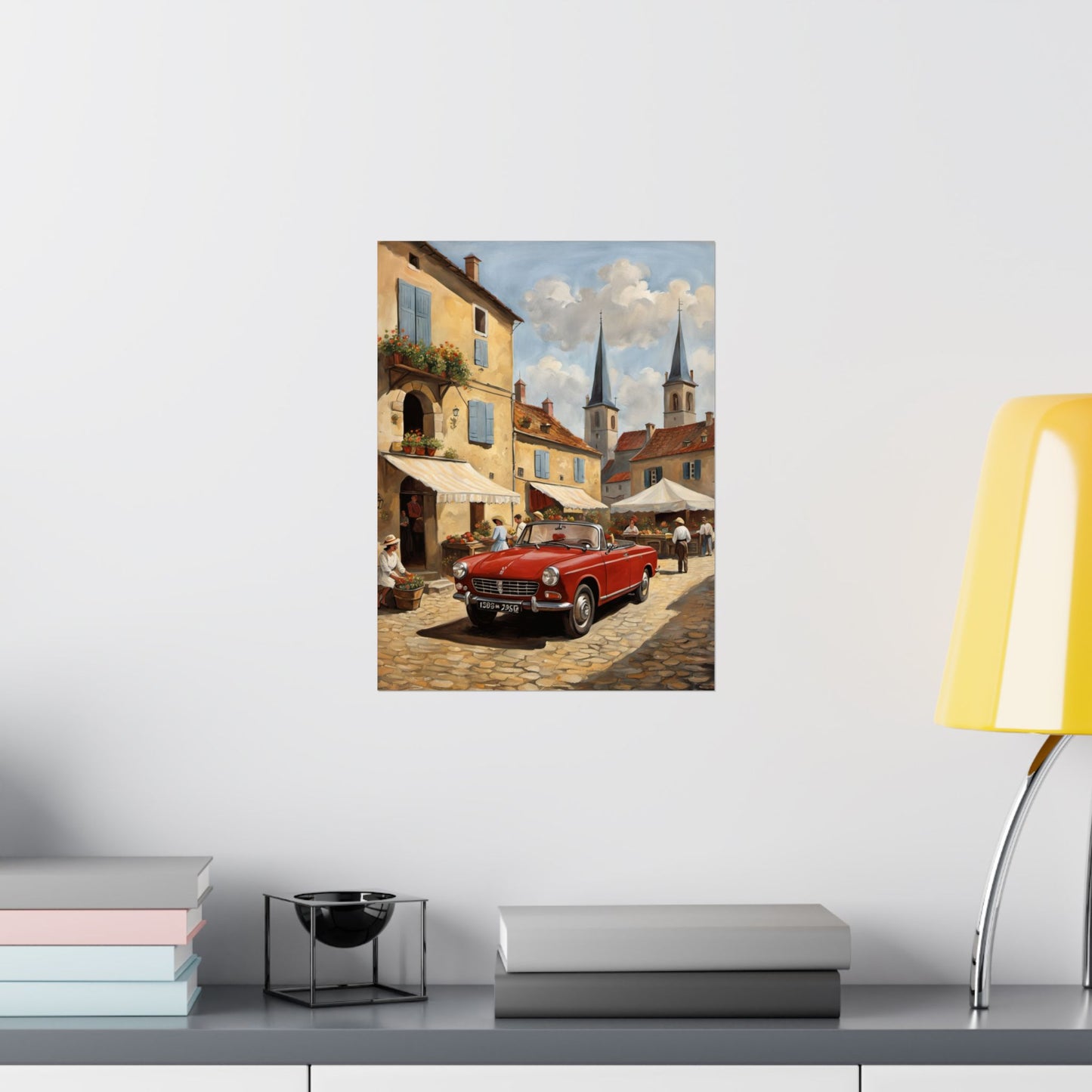 Charming Vintage Car Vertical Poster, French Village Decor, Nostalgic Wall Art, Home Gallery, Gift for Car Lovers, Unique Interior [...] Printify