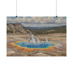 Yellowstone Grand Prismatic Spring Matte Horizontal Poster — Scenic National Park Landscape Wall Art - AquilVision