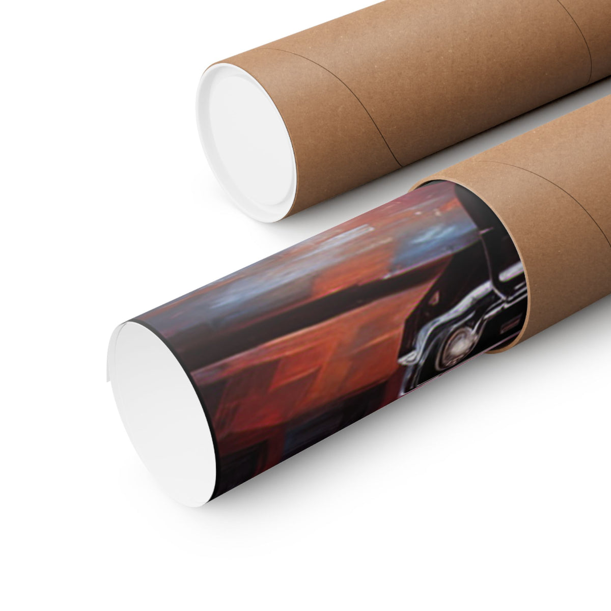 1968 AMC Javelin Wall Art Burgundy Muscle Car Retro Cinema Marquee Neon Wet Street Poster Classic American V8 Oil Painting Fine Art Print for Home Office Decor
