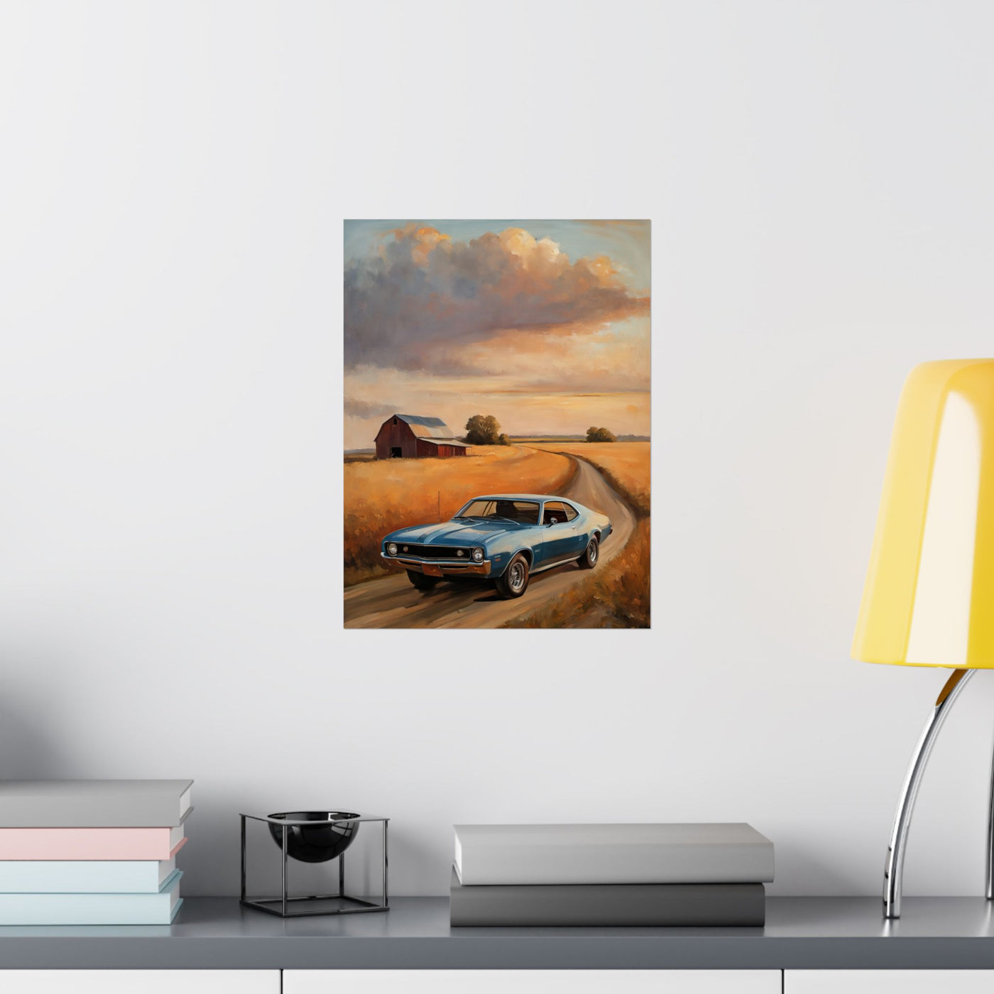 Vintage Car Landscape Poster Art | AJ68 Collection Printify