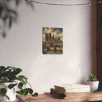 Notre Dame Seine River Matte Poster — Vintage Paris Architecture Wall Art - AquilVision