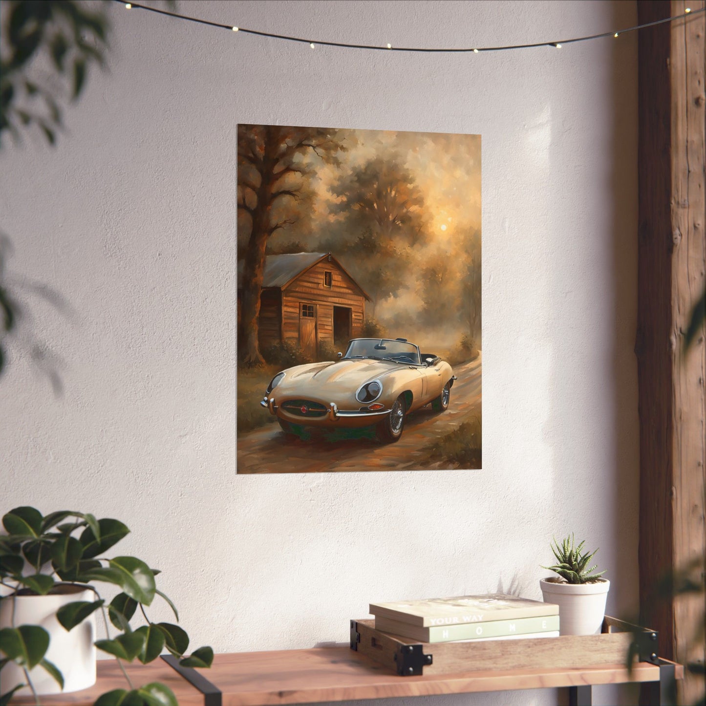 Vintage Car Art Poster, Matte Vertical Wall Decor, Retro Automotive Print, Gift for Car Lovers, Home Wall Art, Rustic Decor - AquilVision