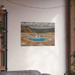 Yellowstone Grand Prismatic Spring Matte Horizontal Poster — Scenic National Park Landscape Wall Art - AquilVision