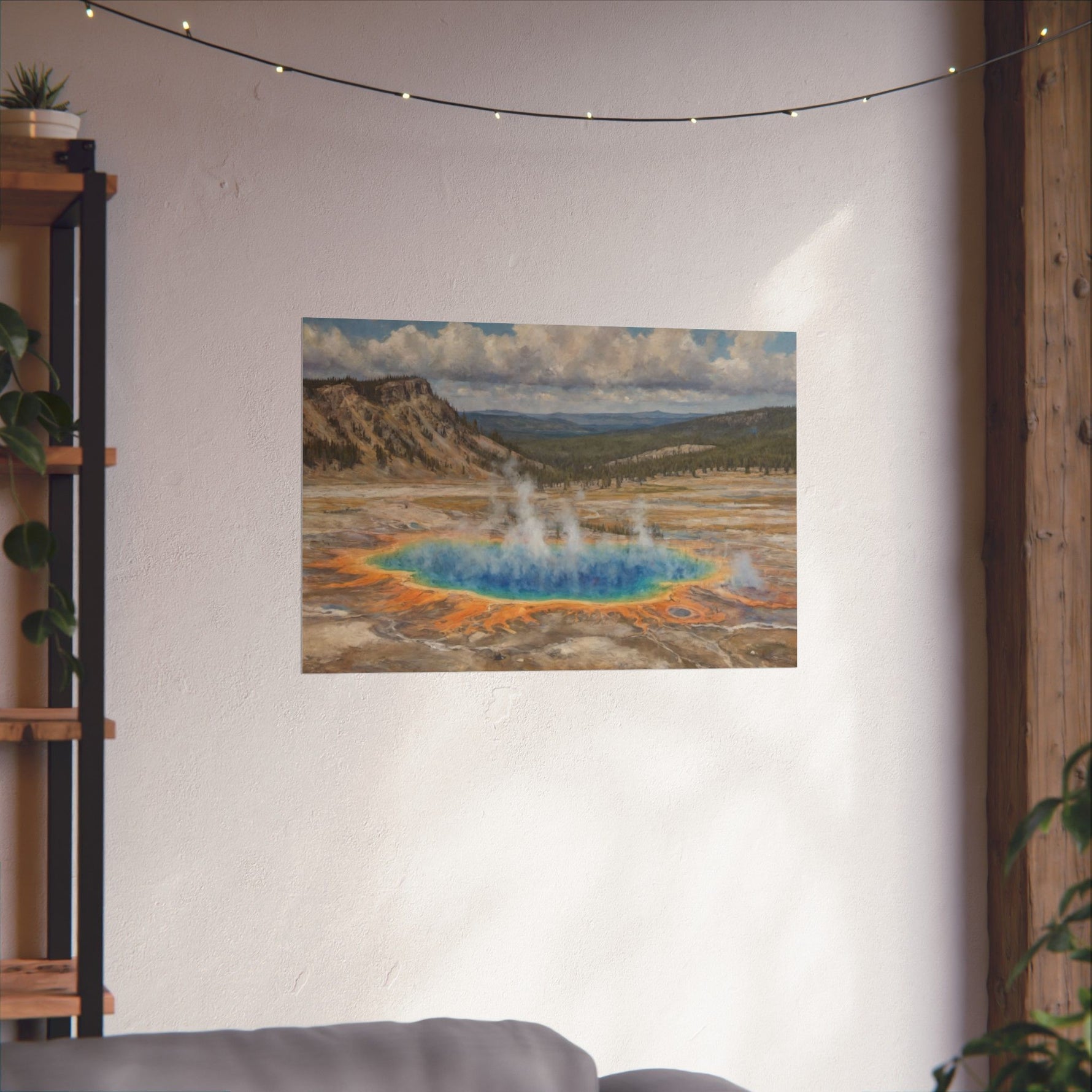 Yellowstone Grand Prismatic Spring Matte Horizontal Poster — Scenic National Park Landscape Wall Art - AquilVision