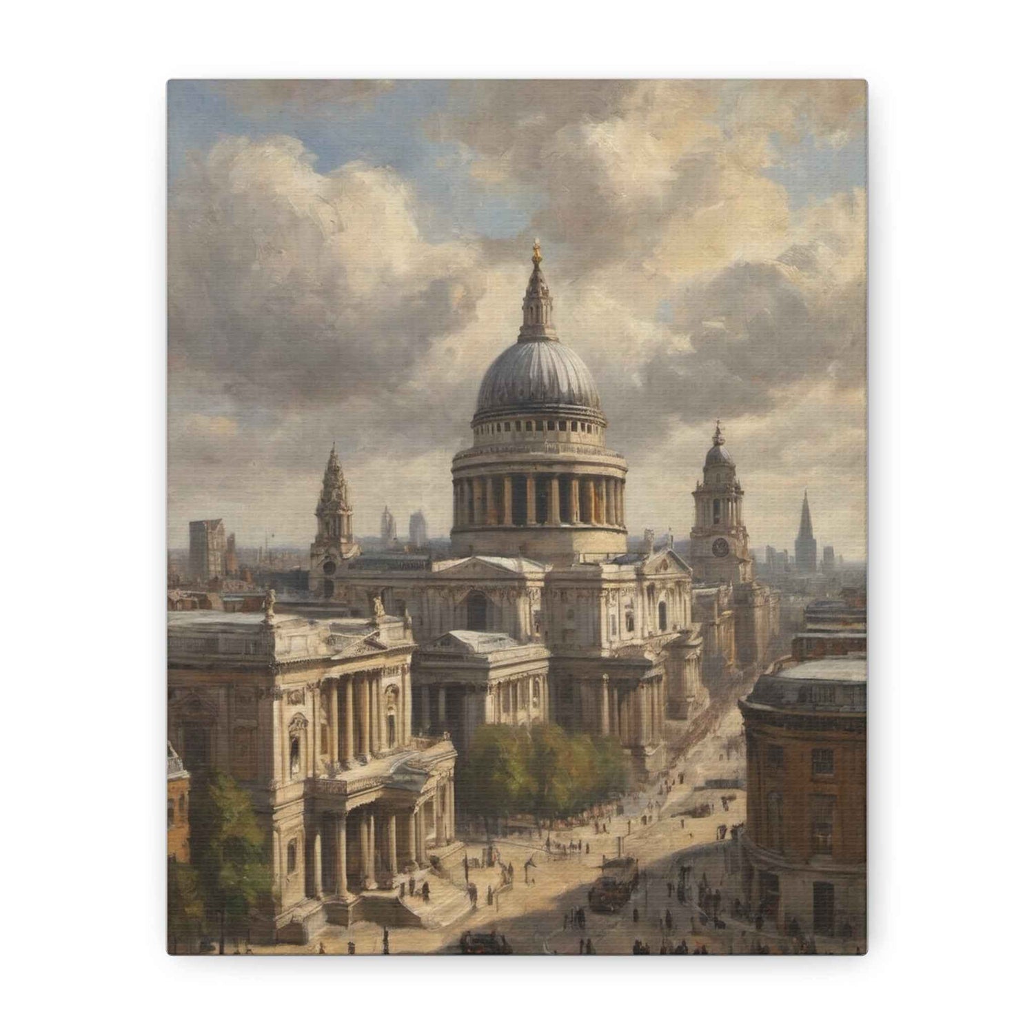 St. Paul’s Cathedral Oil-Style Canvas Print — Matte Stretched Wall Art