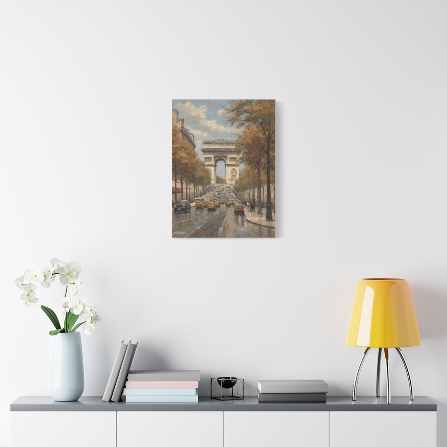 Paris Arc de Triomphe Canvas Wall Art — Autumn Street Scene - AquilVision