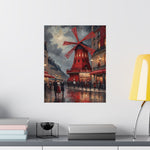 Vintage Paris Moulin Rouge Matte Poster — Romantic City Street Art Print - AquilVision