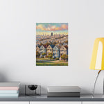 San Francisco Painted Row Houses Matte Poster — Vintage Cityscape Wall Art - AquilVision