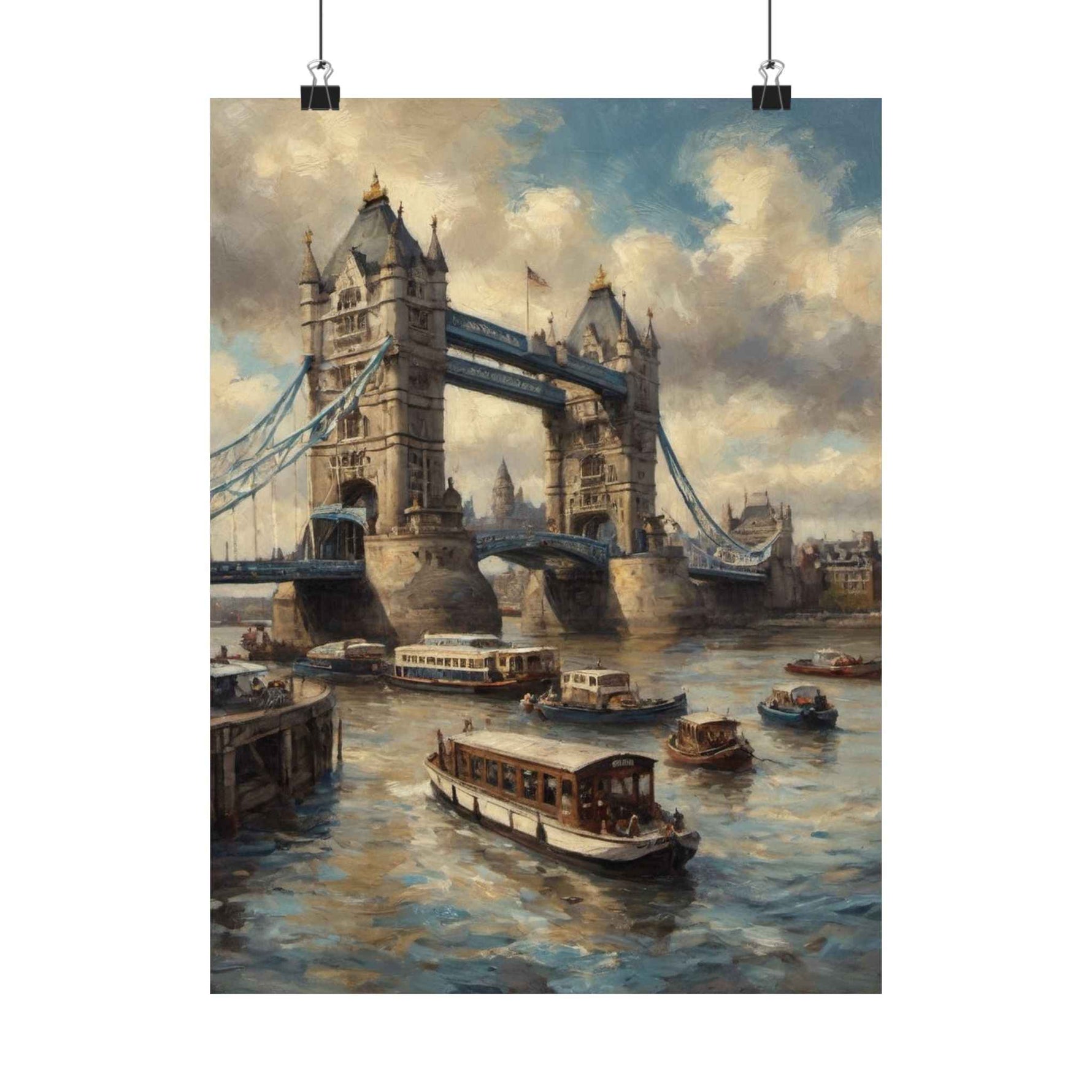 London Tower Bridge Vintage Matte Poster