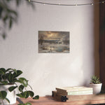 Winter Landscape Matte Poster — Serene Snowy Lake Art Print - AquilVision