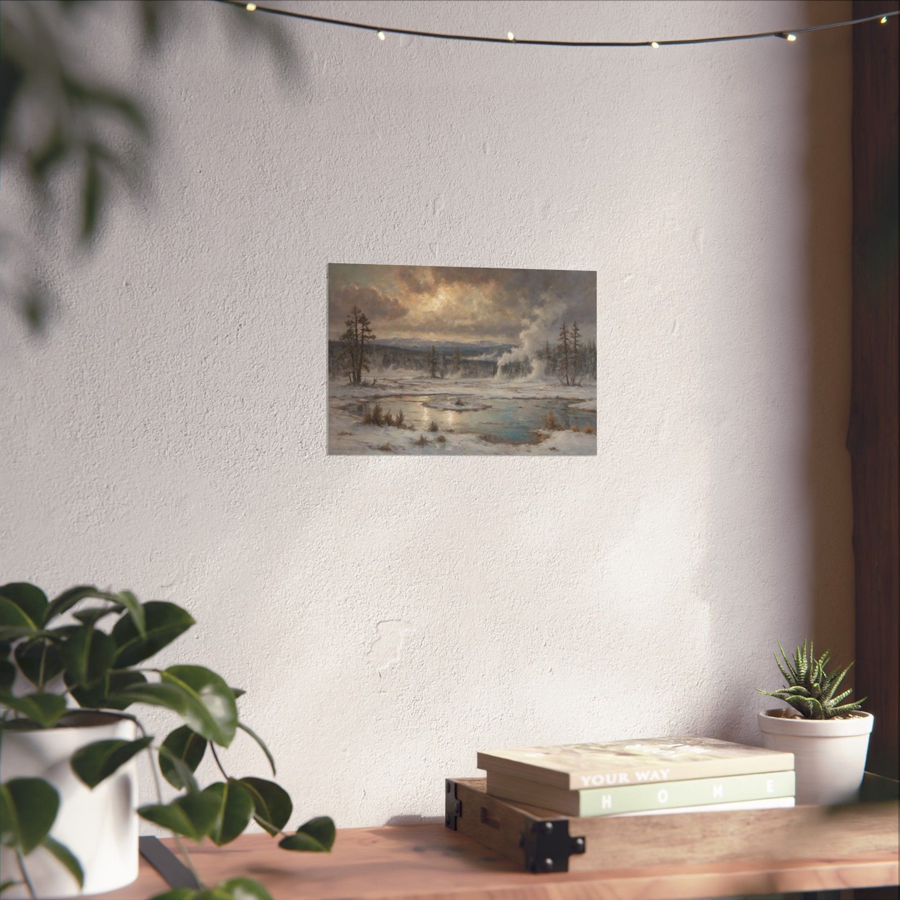 Winter Landscape Matte Poster — Serene Snowy Lake Art Print - AquilVision