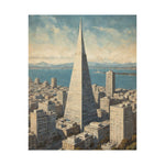 Vintage Cityscape Poster — Transamerica Pyramid Matte Vertical Print - AquilVision