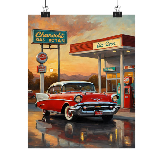Vintage Car Wall Art Poster, Retro Automotive Decor, Classic Car Poster for Home, Gift for Car Enthusiasts, Nostalgic Wall Decor