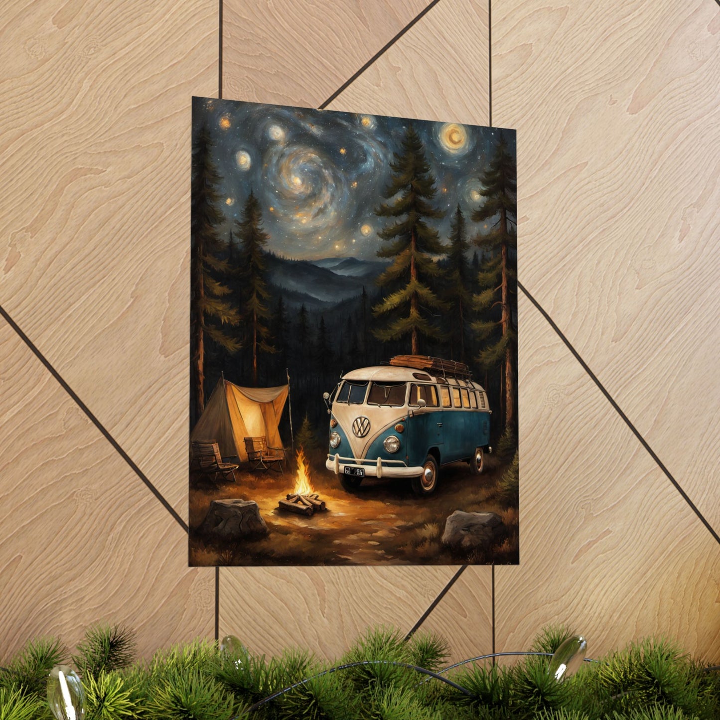 Vintage Camping Art Prints, Bohemian Decor for Nature Lovers, Retro Van Wall Art, Great for Adventure Enthusiasts, Ideal Gift for Explorers - AquilVision