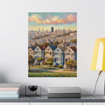 San Francisco Painted Row Houses Matte Poster — Vintage Cityscape Wall Art - AquilVision