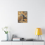 Louvre Pyramid Matte Stretched Canvas Print — Vintage Paris Architecture Wall Art - AquilVision