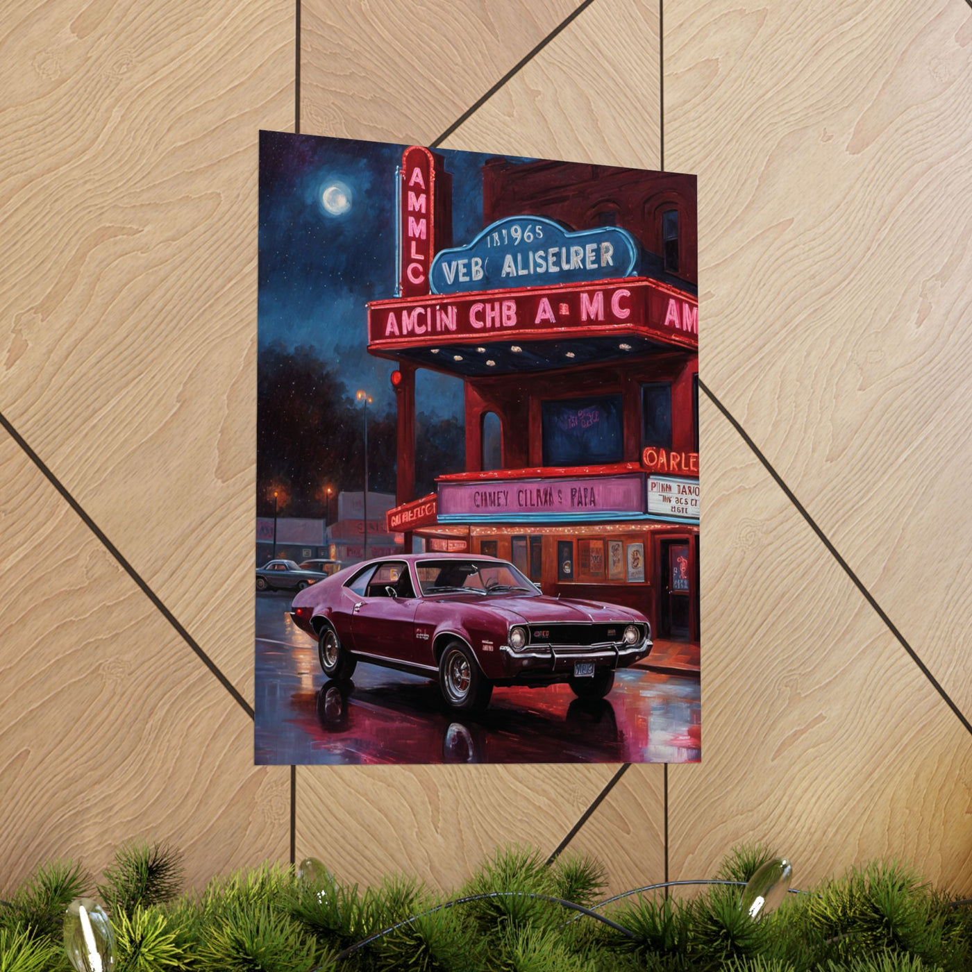 1960s Vintage Car Matte Poster - Classic Movie Theater Art Print | AJ68 Collection Printify