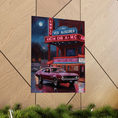 1960s Vintage Car Matte Poster - Classic Movie Theater Art Print | AJ68 Collection Printify
