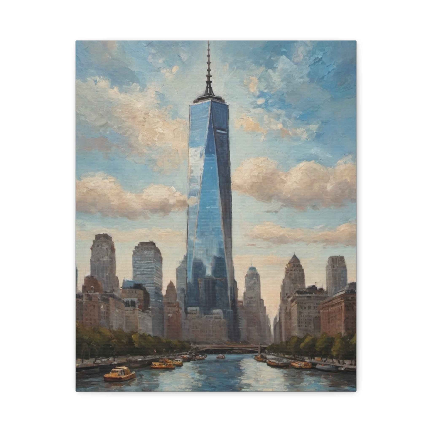 One World Trade Center Skyline Matte Canvas Print — NYC Cityscape Wall Art