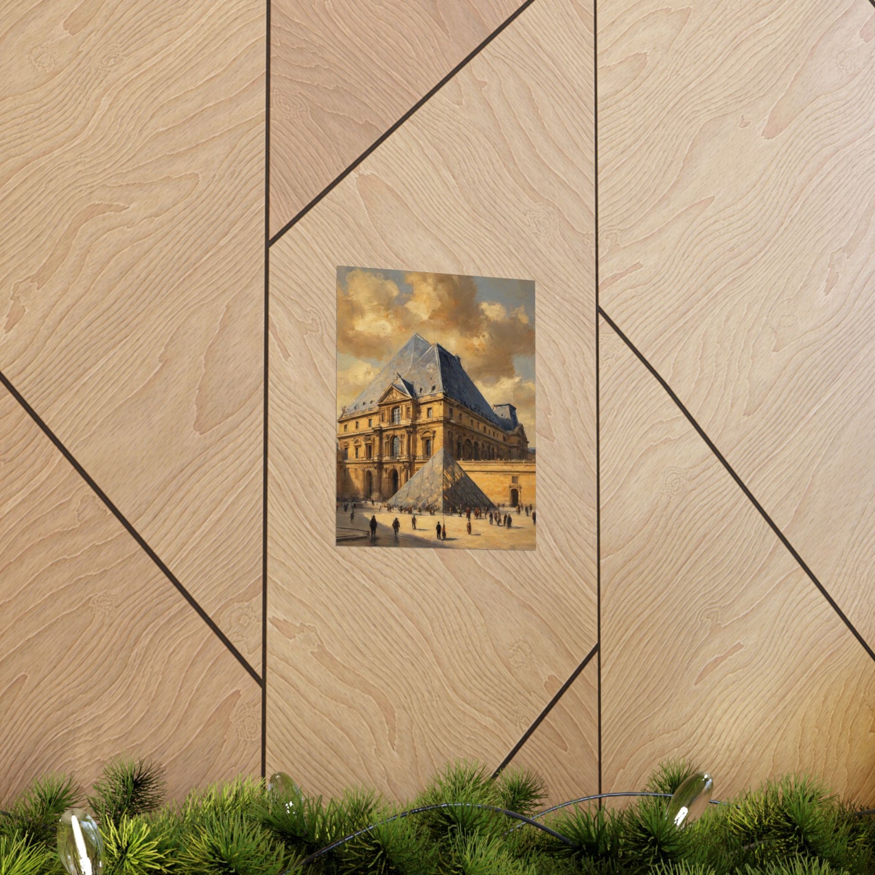 Louvre Pyramid Matte Vertical Poster — Vintage Paris Architecture Wall Art - AquilVision