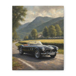 Vintage Convertible Canvas Print — Classic Roadster in Mountain Landscape