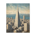 Transamerica Pyramid Matte Canvas Print — Vintage San Francisco Cityscape Wall Art - AquilVision