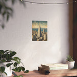 Vintage Cityscape Poster — Transamerica Pyramid Matte Vertical Print - AquilVision