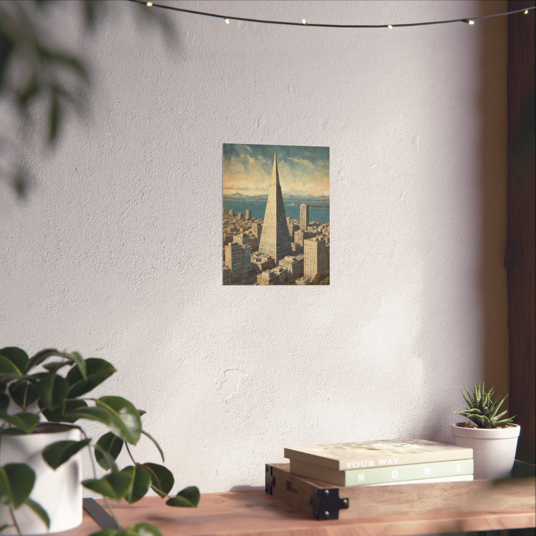Vintage Cityscape Poster — Transamerica Pyramid Matte Vertical Print - AquilVision