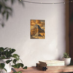 Louvre Pyramid Matte Vertical Poster — Vintage Paris Architecture Wall Art - AquilVision