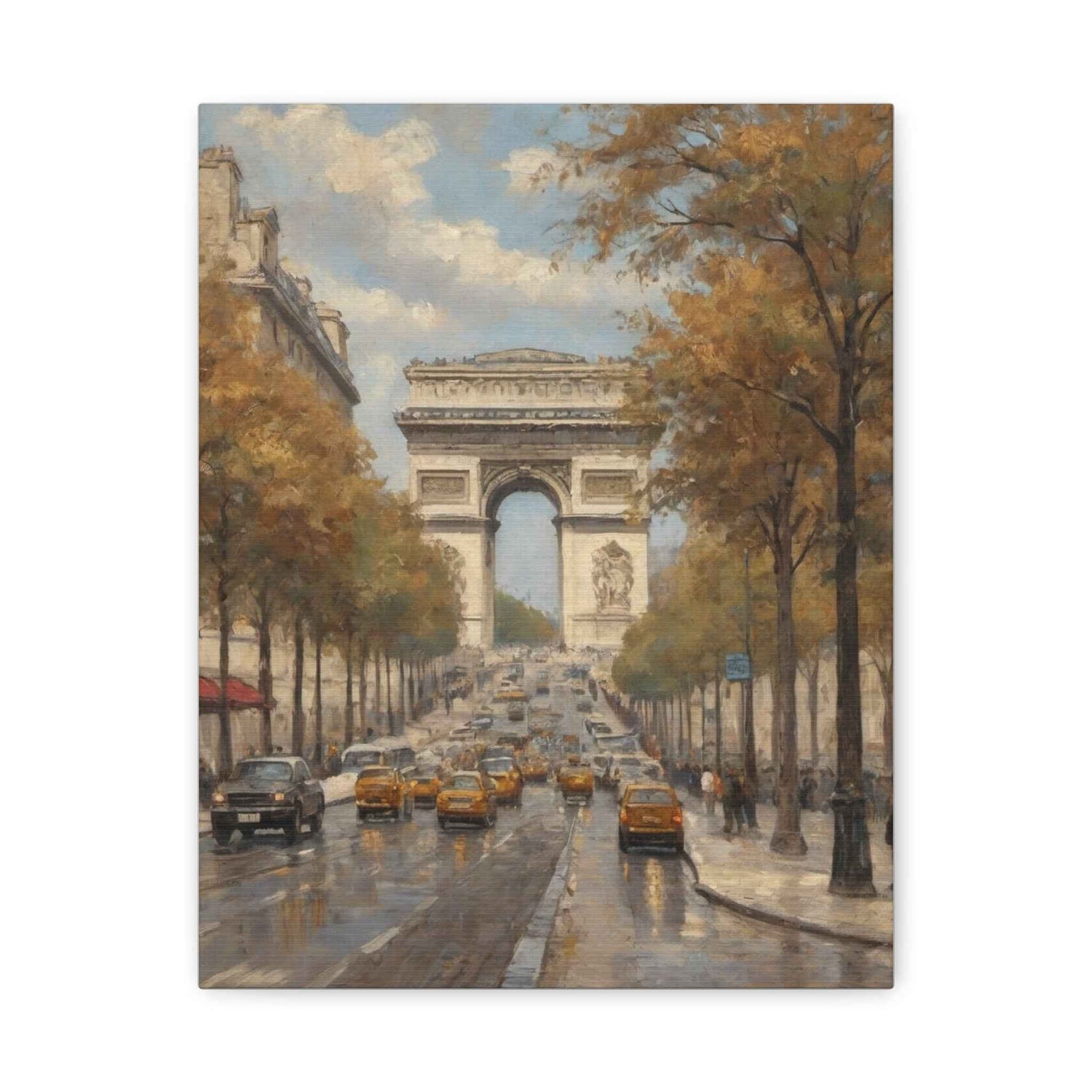 Paris Arc de Triomphe Canvas Wall Art — Autumn Street Scene - AquilVision