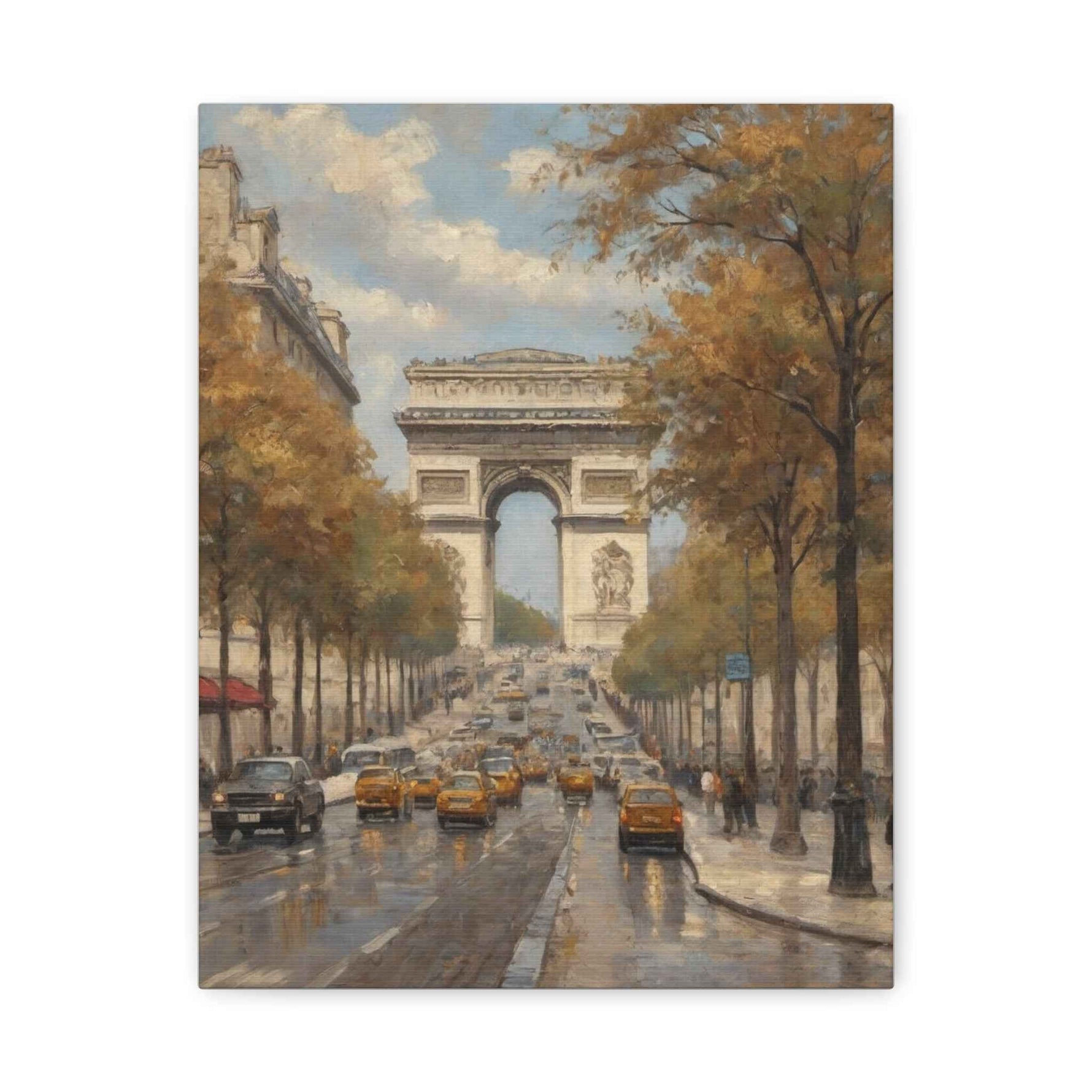 Paris Arc de Triomphe Canvas Wall Art — Autumn Street Scene - AquilVision