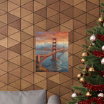Golden Gate Bridge Sunset Poster - Matte Vertical Travel Wall Art - AquilVision