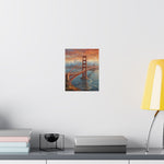 Golden Gate Bridge Sunset Poster - Matte Vertical Travel Wall Art - AquilVision