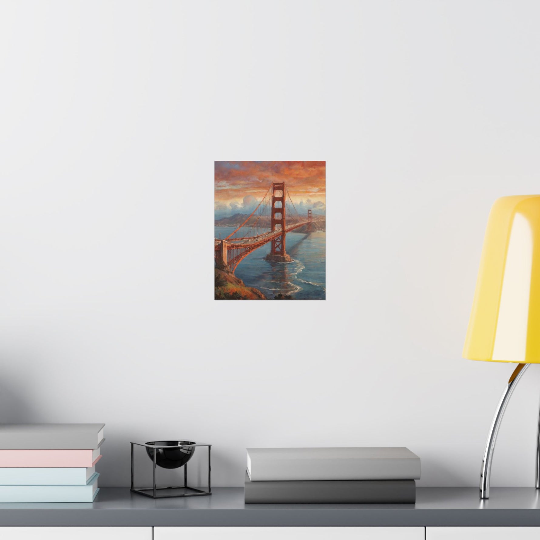 Golden Gate Bridge Sunset Poster - Matte Vertical Travel Wall Art - AquilVision