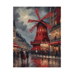 Vintage Paris Moulin Rouge Matte Poster — Romantic City Street Art Print - AquilVision