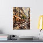 Paris Street Café Matte Poster — Vintage European Cityscape Wall Art - AquilVision