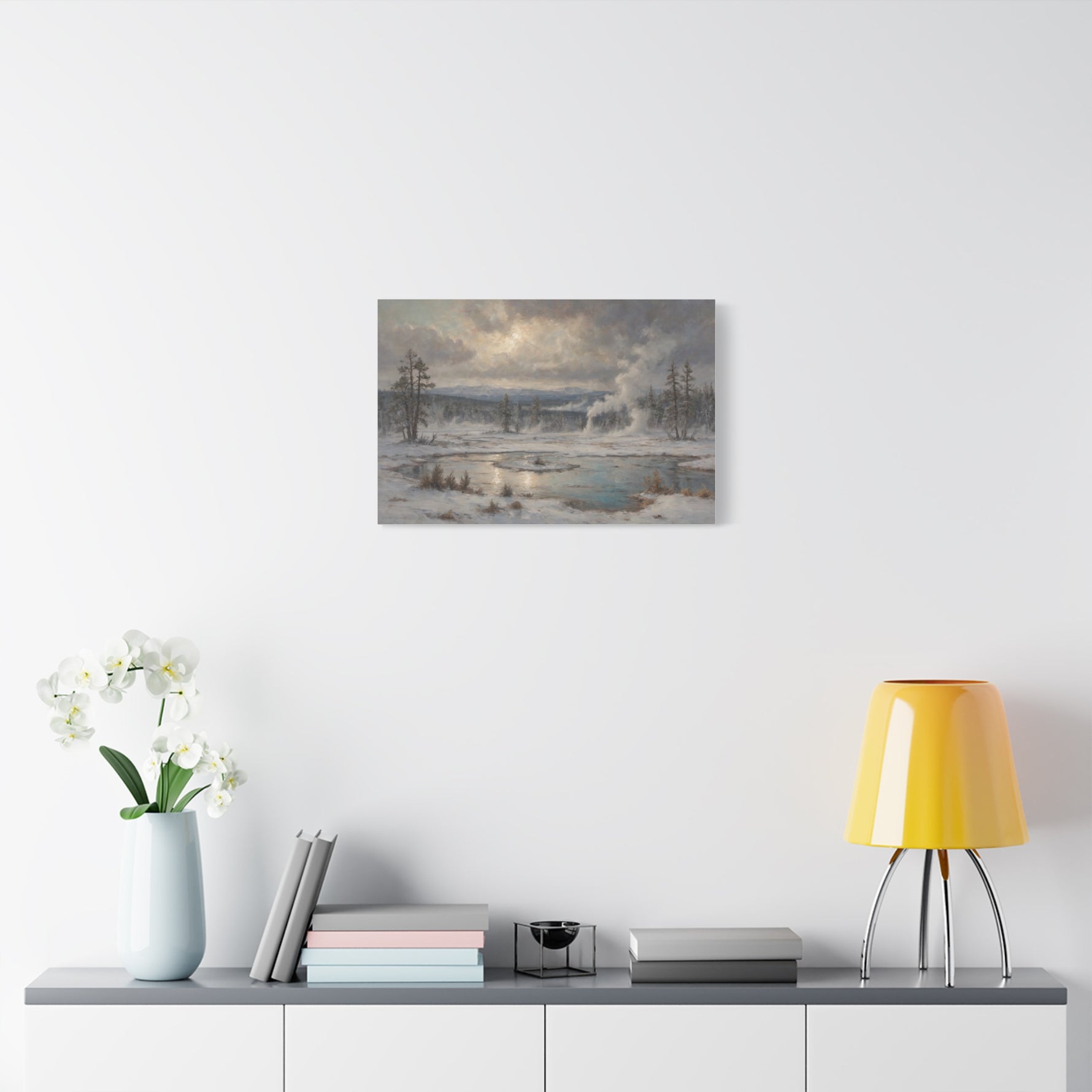 Winter Geothermal Landscape Canvas Print - AquilVision