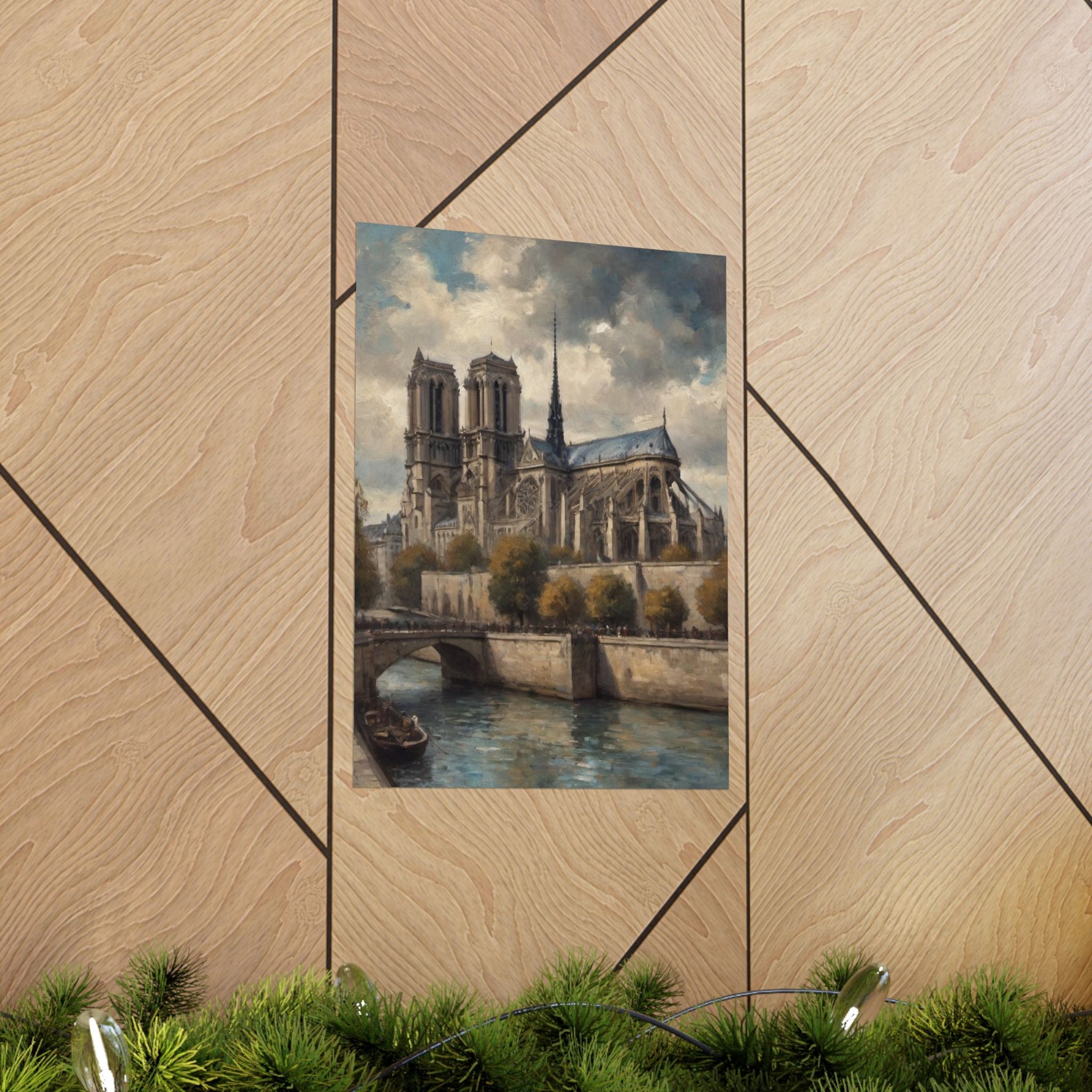 Notre Dame Seine River Matte Poster — Vintage Paris Architecture Wall Art - AquilVision