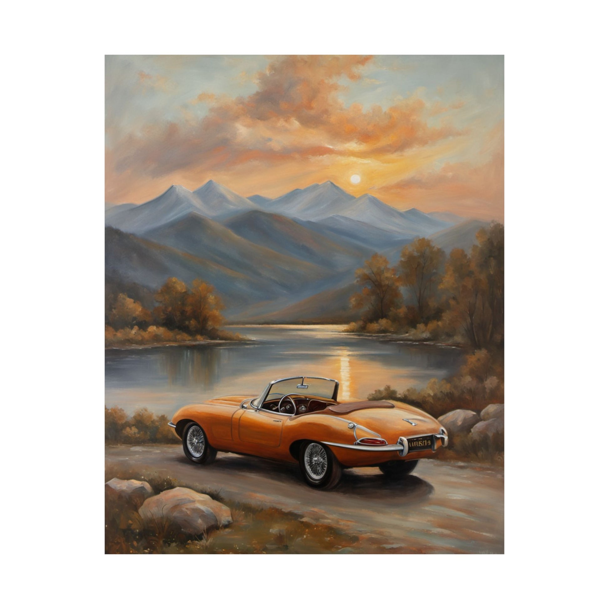 Scenic Car Posters, Vintage Wall Art, Home Décor, Car Enthusiast Gifts, Nature Prints, Retro Artworks - AquilVision