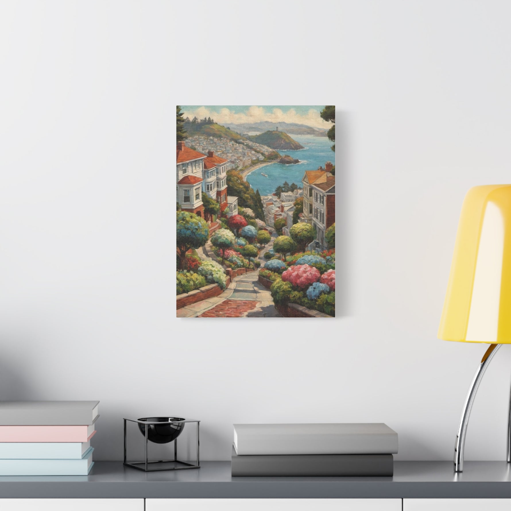 Coastal Garden Street Canvas Print — Stretched Matte Wall Art - AquilVision