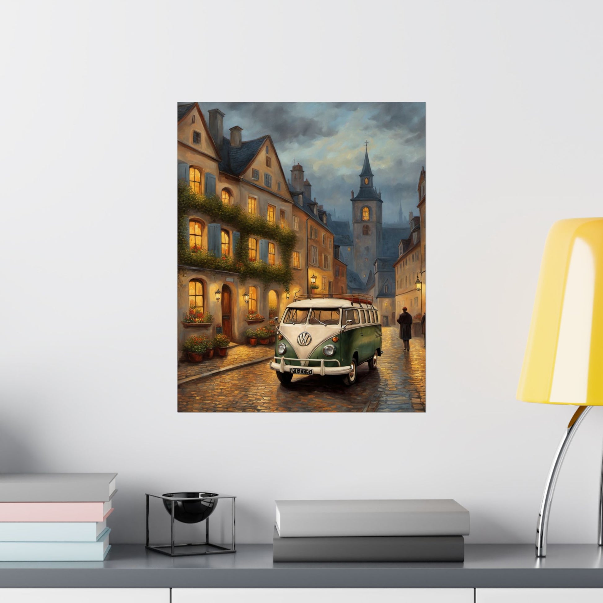 Vintage VW Bus Matte Vertical Poster, Wall Art Decor, Retro Home Decoration, Perfect Gift for Travel Lovers, Cozy Atmospheric Décor - AquilVision