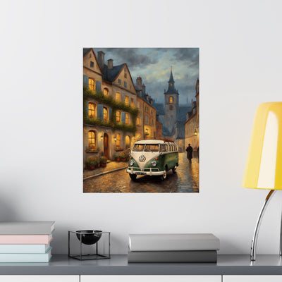 Vintage VW Bus Matte Vertical Poster, Wall Art Decor, Retro Home Decoration, Perfect Gift for Travel Lovers, Cozy Atmospheric Décor - AquilVision