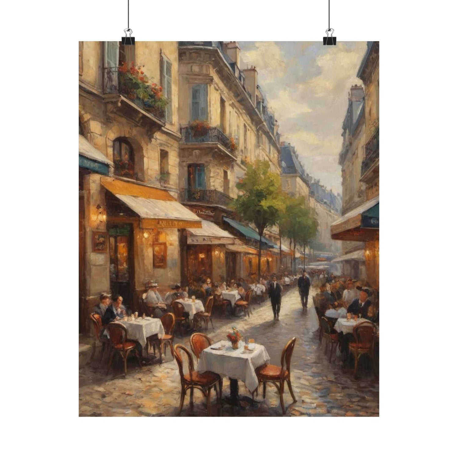 Paris Street Café Matte Poster — Vintage European Cityscape Wall Art - AquilVision