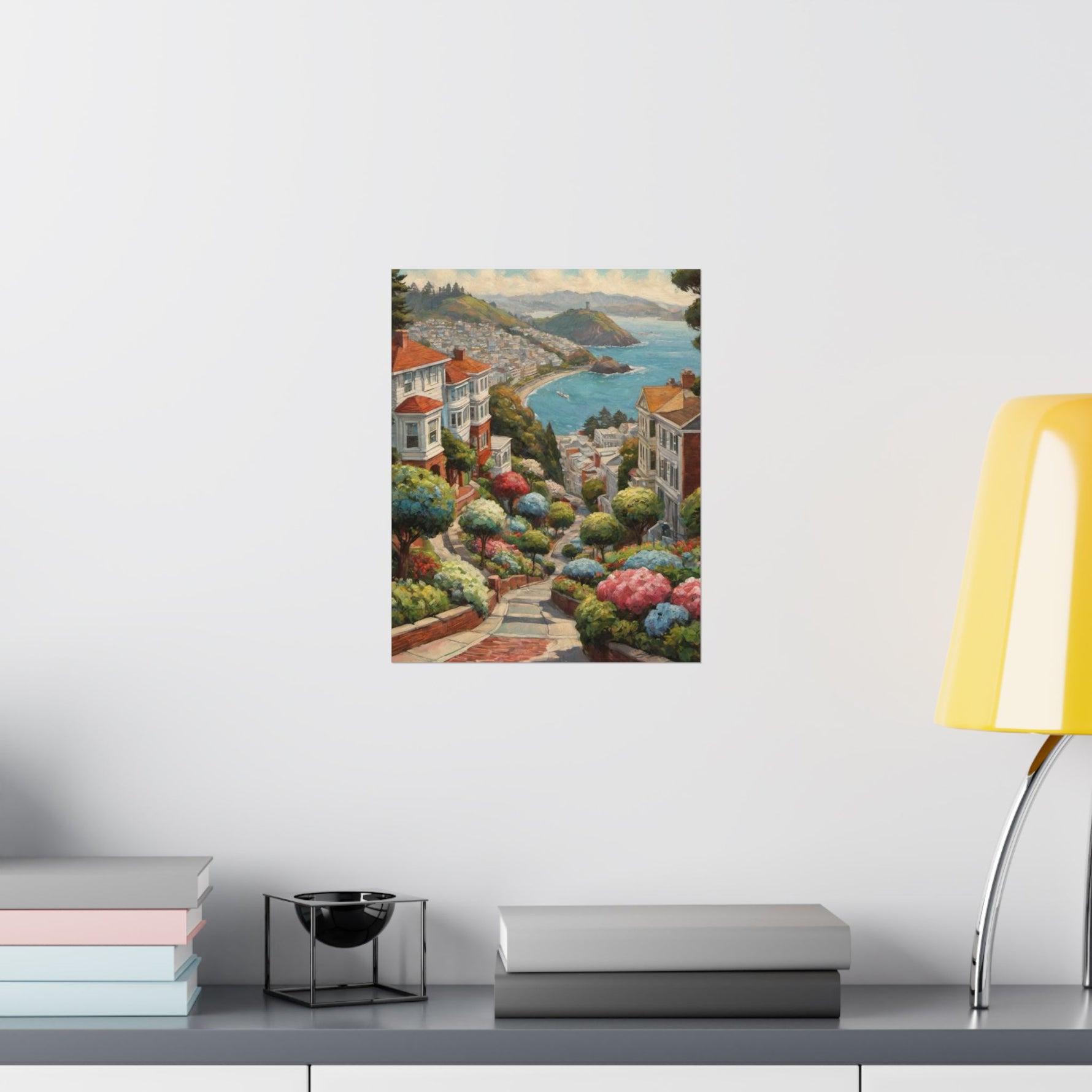 Coastal Garden Street Matte Poster — Scenic San Francisco Bay Print - AquilVision