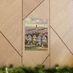 San Francisco Painted Row Houses Matte Poster — Vintage Cityscape Wall Art - AquilVision